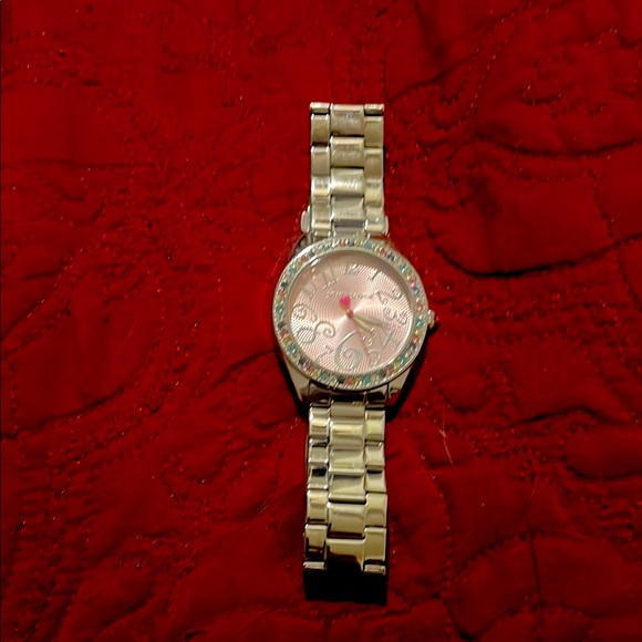 Betsey Johnson Whimsical Silver and Pink Women's Watch - Picture 1 of 6